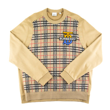 The front of the Burberry Check Motif Applique Sweater.