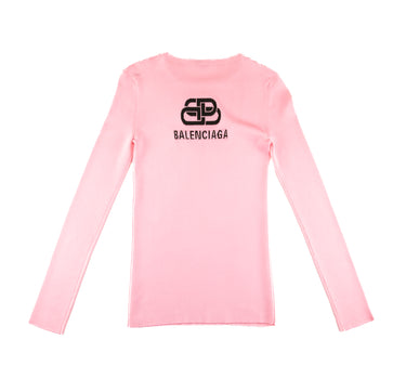 The back of the Balenciaga BB Pink Women's Long Sleeve.