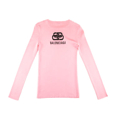 The back of the Balenciaga BB Pink Women's Long Sleeve.