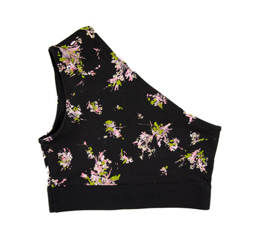 The front of the Burberry One Shoulder Flower Bra Top.