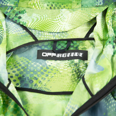 The inside label of the Off-White Active Packable Green Windbreaker Jacket.