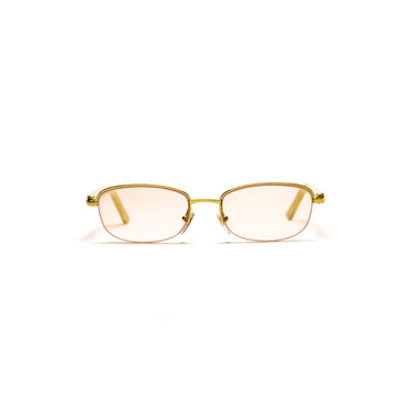 The front of the Cartier 22ct Gold Plated C de Cartier White Acetate Sunglasses.