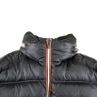 The collar of the Moncler Gaston Black Puffer Jacket.