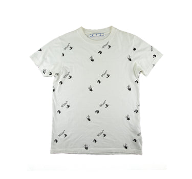 The front of the Off-White White Repeat Logo T Shirt.