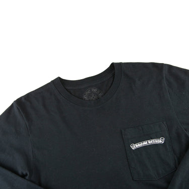The collar of the Chrome Hearts Los Angeles Shoulder Logo Black Long Sleeve.
