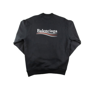 The back of the Balenciaga Campaign Logo Black Sweatshirt.