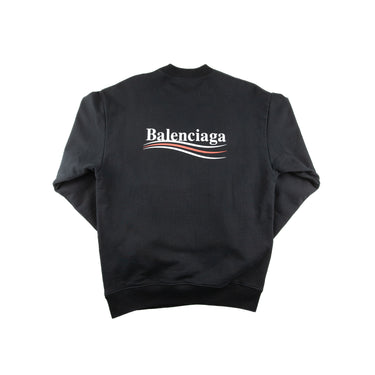 The back of the Balenciaga Campaign Logo Black Sweatshirt.