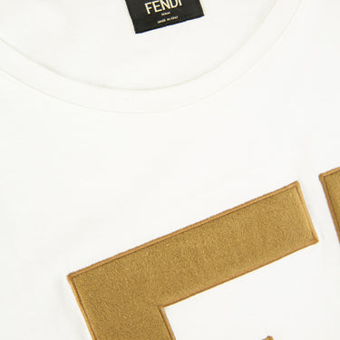 The inside label of the Fendi FF Logo White T Shirt.
