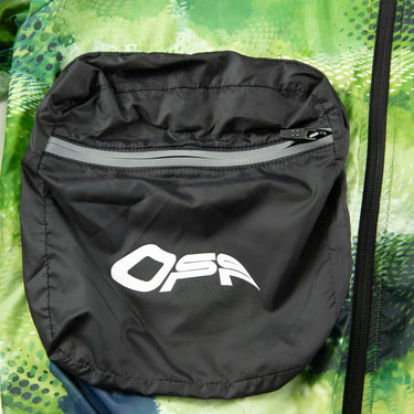 The logo of the Off-White Active Packable Green Windbreaker Jacket.
