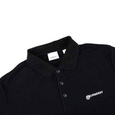 The collar of the Burberry Location Black Polo Shirt.