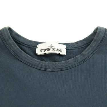 The inside label of the Stone Island  Navy Lightweight Sweatshirt.