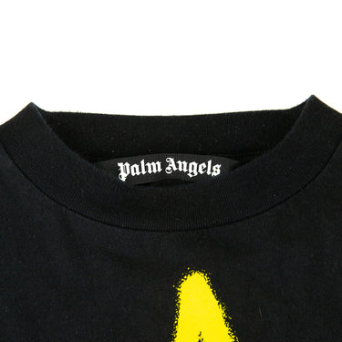 The logo of the Palm Angels Spray Star Logo Black T Shirt.
