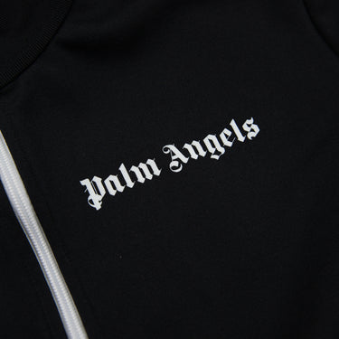 The logo of the Palm Angels Black Track Jacket.