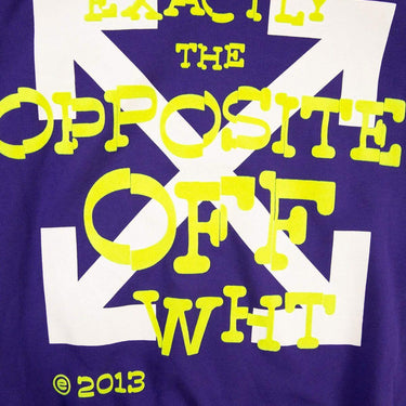 The back logo of the Off-White Exactly The Opposite Purple Hoodie.