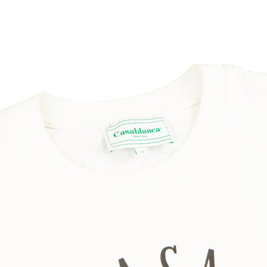 The inside label of the Casablanca Casa Way Tennis White T Shirt.
