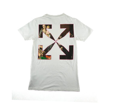 The back of the Off-White White Sprayed Caravaggio T Shirt.