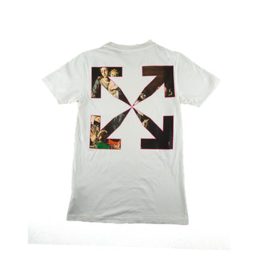 The back of the Off-White White Sprayed Caravaggio T Shirt.