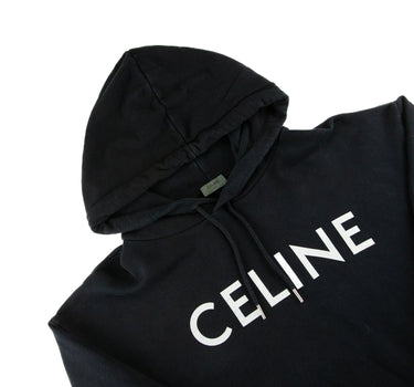 The hood of the Celine Logo Black Hoodie.