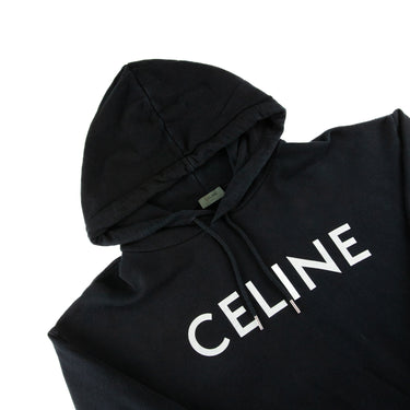 The hood of the Celine Logo Black Hoodie.