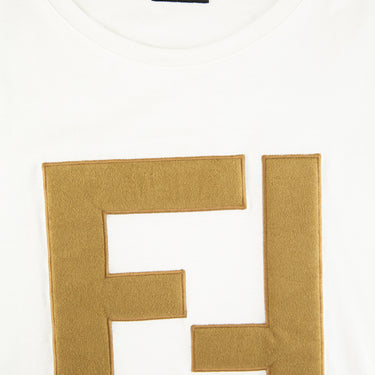 The logo of the Fendi FF Logo White T Shirt.