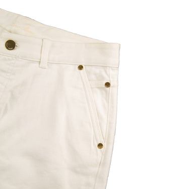 The pocket of the Loro Piana White Denim Shorts.