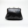 The front of the Vivienne Westwood Vegan Granny Frame Purse in Black.