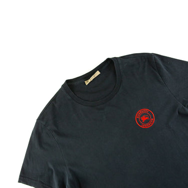 The logo of the Burberry Red Logo Black T Shirt.