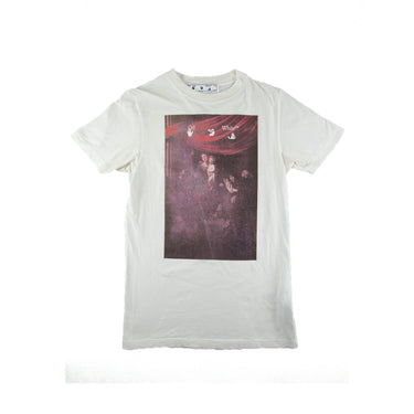 The front of the Off-White White Sprayed Caravaggio T Shirt.