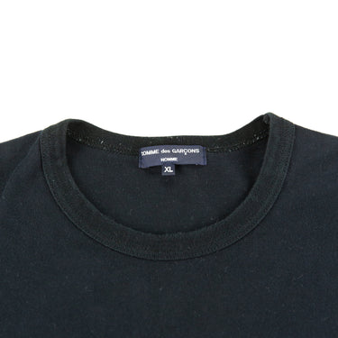 The collar of the Comme Des Garçons Homme Black T Shirt.