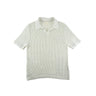 The front of the Aime Leon Dore Mesh Knit Cream Polo M.