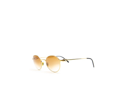 The side of the Cartier Plated Oval Sunglasses with Custom Cognac Gradient Lenses.