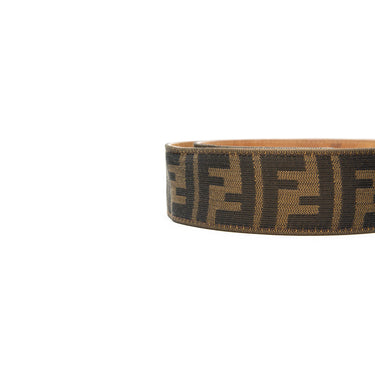 The detail of the Fendi Canvas FF Buckle Belt.