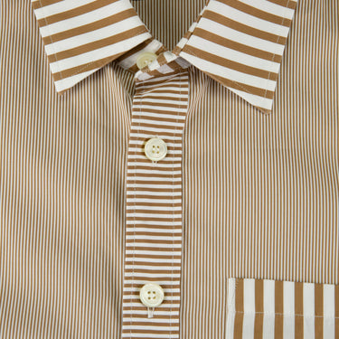 The label of the Burberry Orange Striped Shirt.