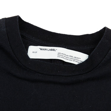The inside label of the Off-White Cutout Arrows Black T Shirt.