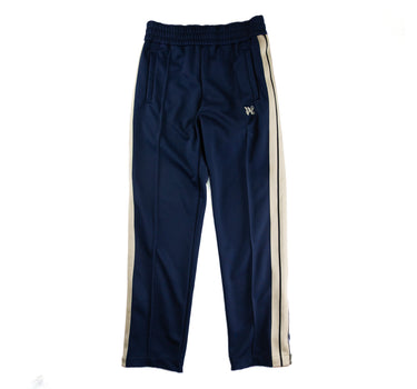 The  of the Palm Angels Navy Embroidered Logo Sweatpants.