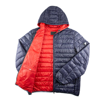 The inside of the Prada Milano Navy Puffer Jacket.