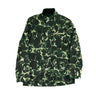 The front of a Burberry Rose Print Shirt Jacket in green.