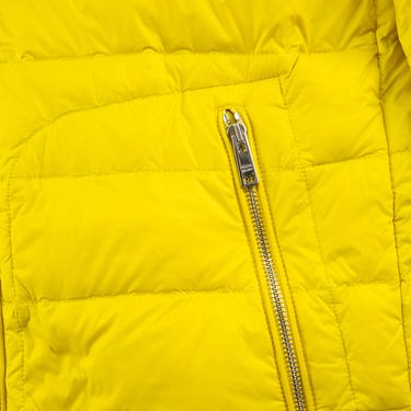 The zip of the Prada Milano Yellow Puffer Jacket.