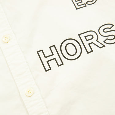 The buttons of the Burberry Horseferry White Long Sleeve Shirt.