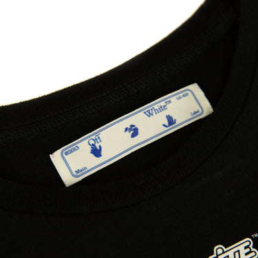 The inside label of the Off-White Marker Arrows Black Long Sleeve T Shirt.