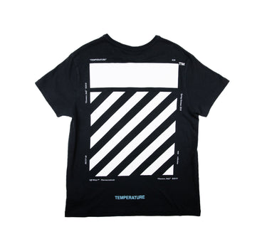 The back of the Off-White Temperature Diagonal Black T Shirt.