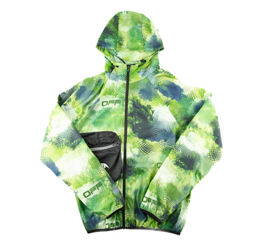 The front of the Off-White Active Packable Green Windbreaker Jacket.