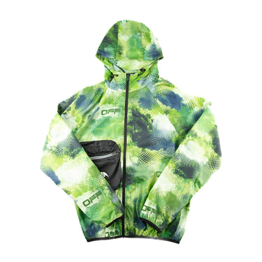 The front of the Off-White Active Packable Green Windbreaker Jacket.
