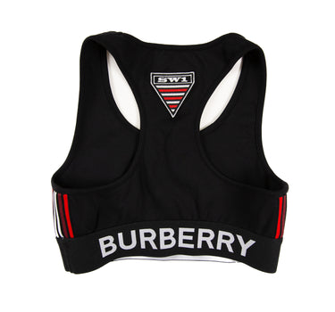 The back of the Burberry Sesia Logo Bra Top.