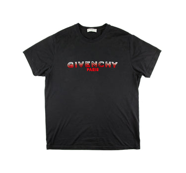 The front of the Givenchy Red Logo Black T Shirt.