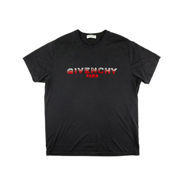 The front of the Givenchy Red Logo Black T Shirt.