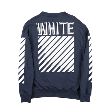 The back of the men's Off-White Navy 3D Diagonal Sweatshirt.