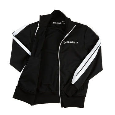 The unzipped of the Palm Angels Black Track Jacket.