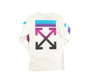 The back of the Off-White Gradient Arrows White Long Sleeve T Shirt.