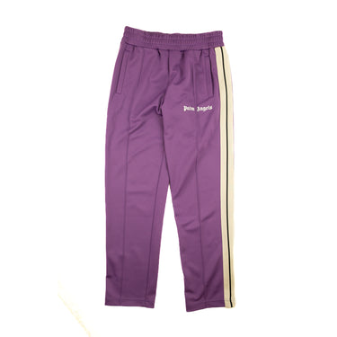 The front of the Palm Angels Dark Purple Sweatpants L.